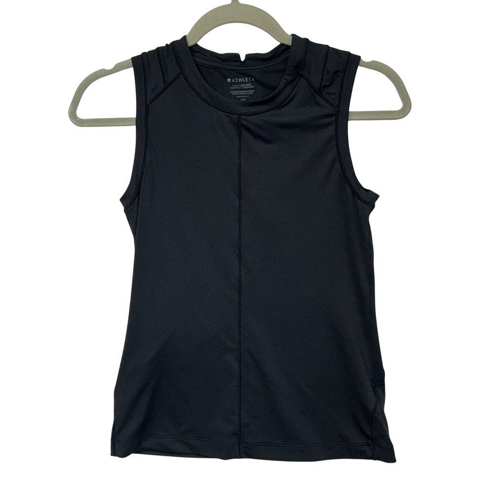 Athleta Sunchaser Tank Womens XXS Black Running Training‎ Sleeveless Top